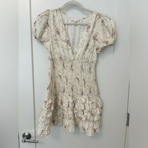 LOVESHACKFANCY WHITE FLORAL DRESS